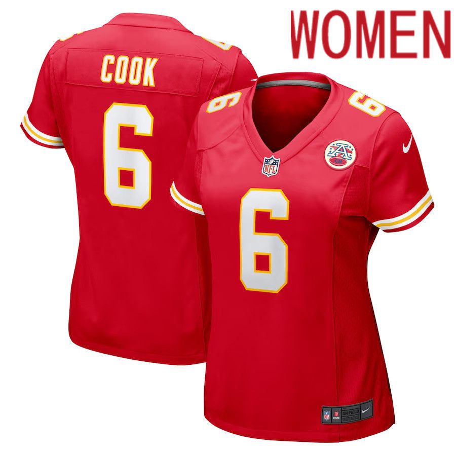 Women Kansas City Chiefs #6 Bryan Cook Nike Red Game Player NFL Jersey